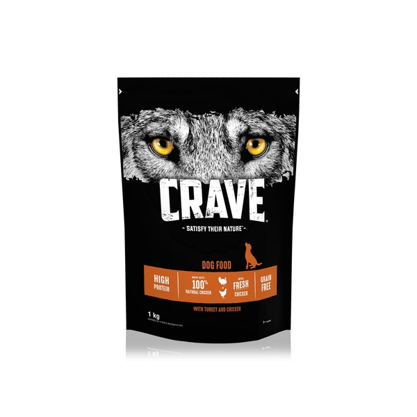 اشتري Crave natural grain-free turkey and chicken adult dog food 1kg في الامارات