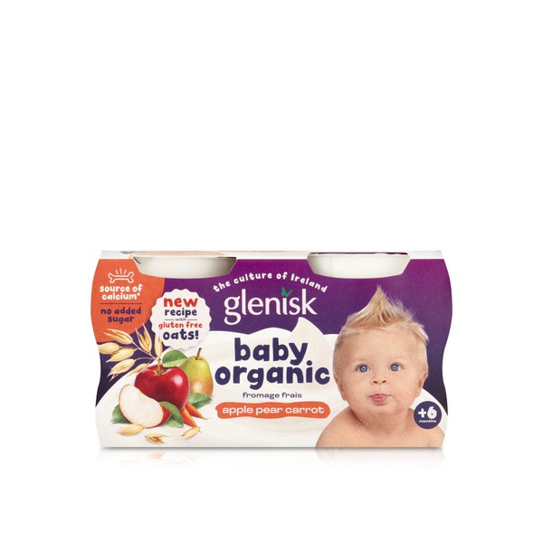 Glenisk Baby Organic Yoghurt Apple, Pear & Carrot 4x60g (6m+)