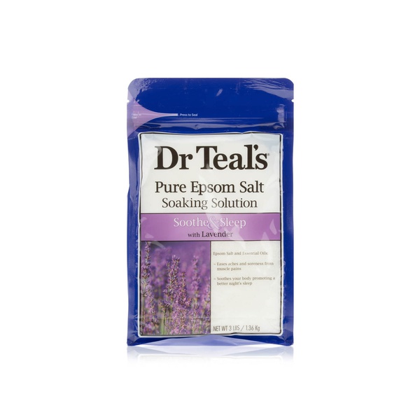 اشتري Dr Teals pure epsom bath salt soothe and sleep with lavender 1.36kg في الامارات