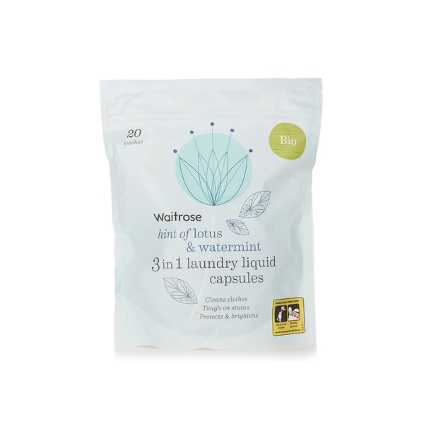 اشتري Waitrose laundry capsules bio lotus and watermint 20w 600g في الامارات
