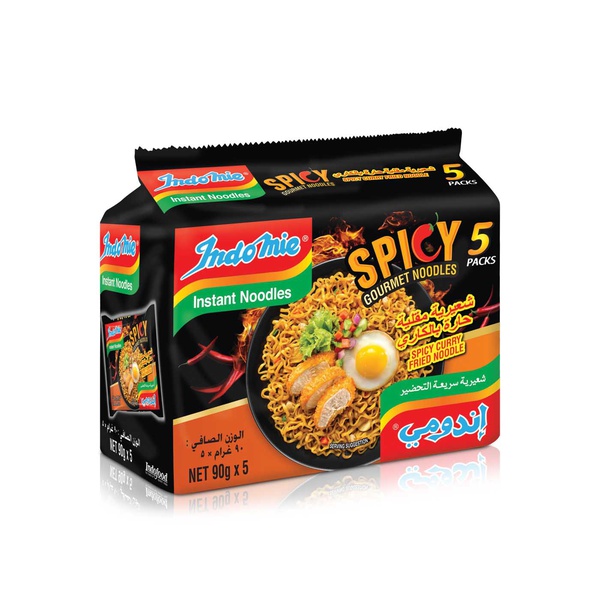 Buy Indomie spicy curry fried noodles 5 x 90g in UAE