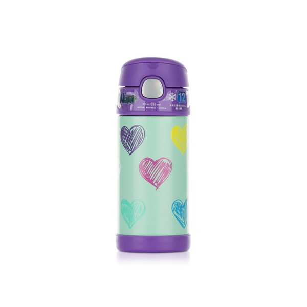 Thermos Stainless Steel Vaccum Insulated Water Bottle Hearts 355ml