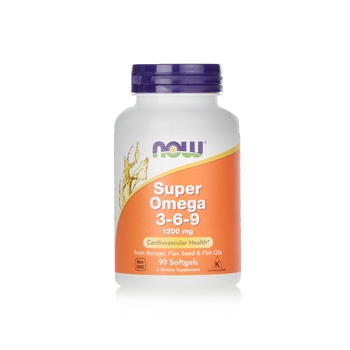 Now Super Omega 3-6-9 Fatty Acids Softgels 90x 1200mg