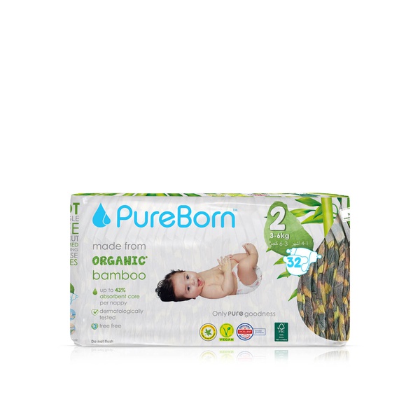 Pureborn Nappies Size 2 x 32