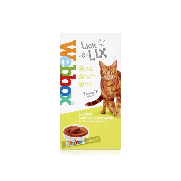 Webbox Lick-E-Lix Liver Sausage and Cat Grass Cat Yoghurt Treat 75g