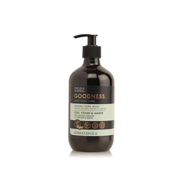 اشتري Baylis & Harding Goodness hand wash oud cedar & amber 500ml في الامارات