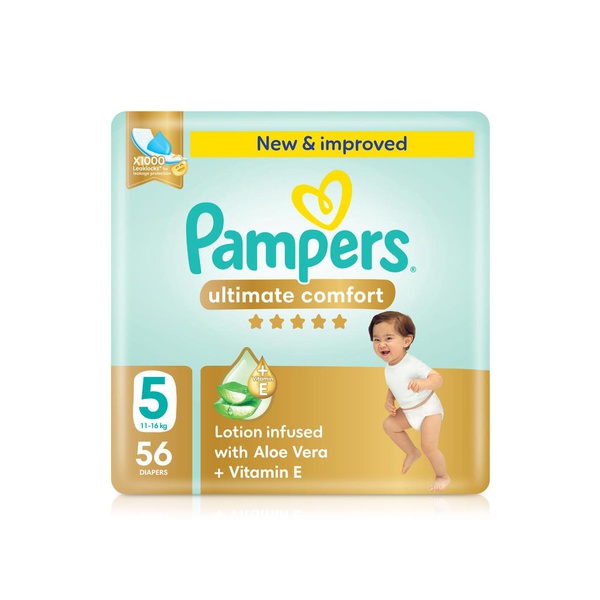 اشتري Pampers ultimate comfort diapers size 5 x56 في الامارات