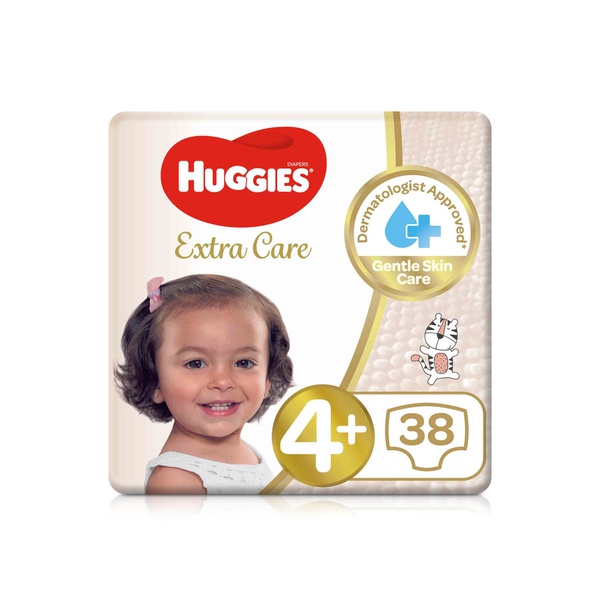 Huggies Extra Care, Size 4+, 10 -16 Kg, Value Pack, 38 Diapers