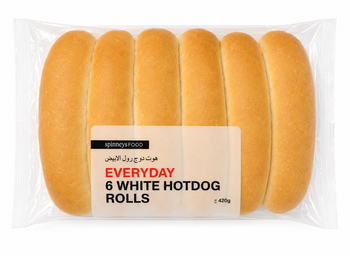 White Hotdog Rolls x 6 420g