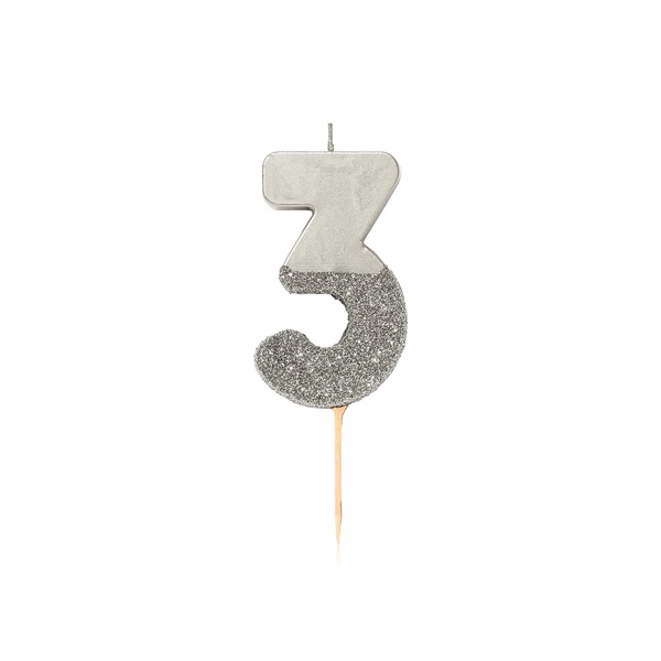 Talking Tables Silver Glitter Candle - 3