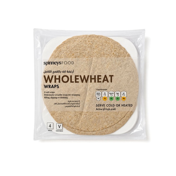 Spinneysfood 25cm Wholewheat Wraps x 4 245g
