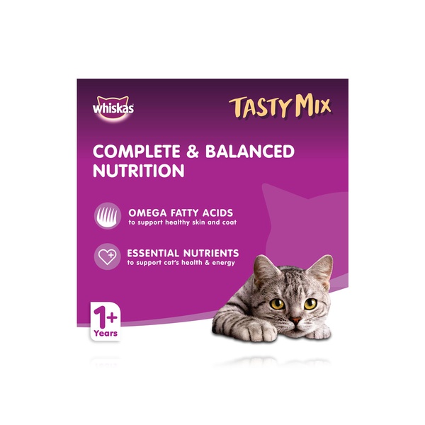 Whiskas Tasty Mix Wet Cat Food for Adults 1 + Years with Tuna & Crab & Carrot 70g x 4s