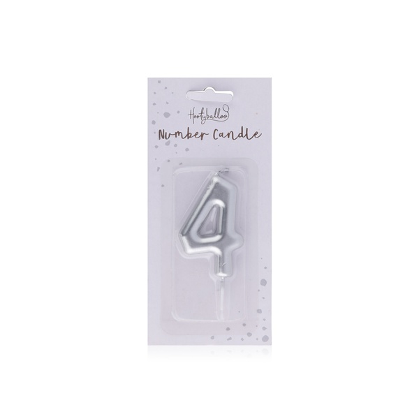 Hootyballoo Silver Number 4 Candle