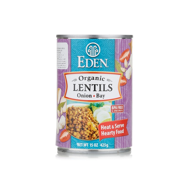 اشتري Eden Foods organic green lentils with onion and bay leaf 425g في الامارات