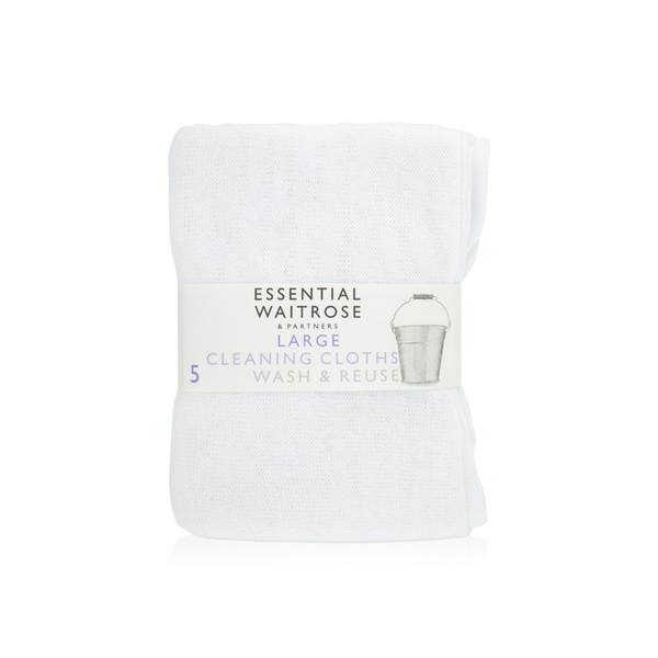 Waitrose Essential Large Cleaning Cloths x 5