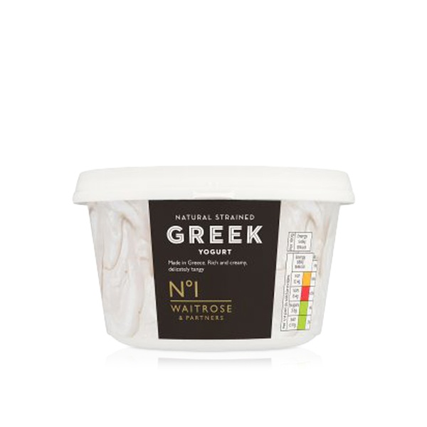 اشتري Waitrose natural strained Greek yoghurt 500g في الامارات