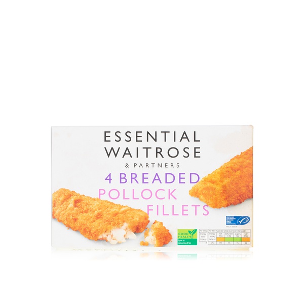 Waitrose Frozen Essential Breaded Pollock Fillets 500G