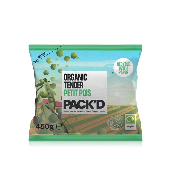 Pack'd Organic Tender Petit Pois 450g