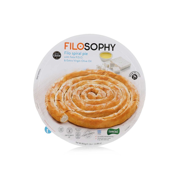 Buy Filosophy filo spiral pie with feta 850g in UAE