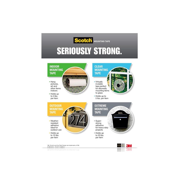 3m Scotch Double Sided Mounting Squares (1 inches x 1 inches) x 16