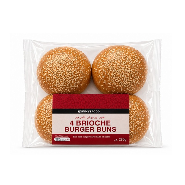 Spinneysfood Brioche Burger Buns x 4