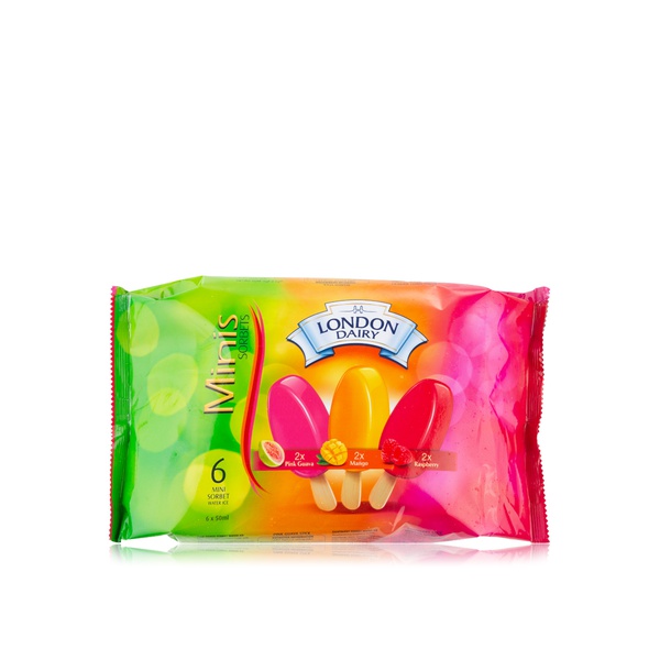 London Dairy Pink Guava, Mango And Raspberry Mini Sorbets 6 X 50Ml