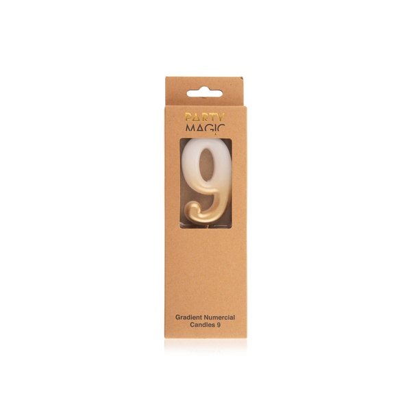Party Magic Grad Numerical Candle Gold 9