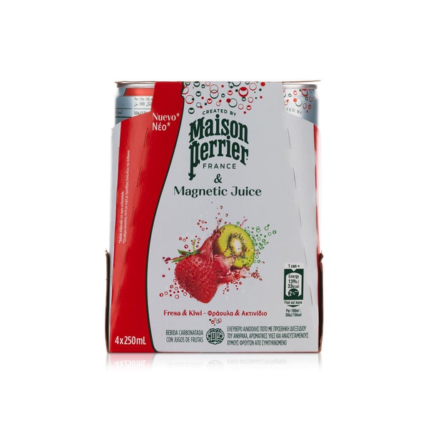 Maison Perrier Magnetic Juice Strawberry and Kiwi Slim Can 250ml 4 Pack