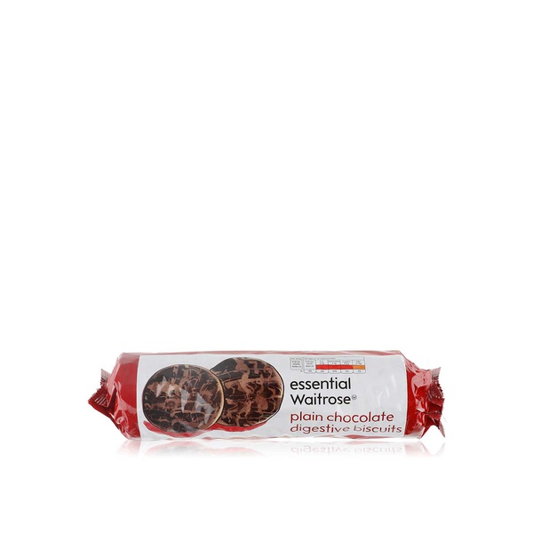 Buy Essential Waitrose plain chocolate digestive biscuits 400g in UAE