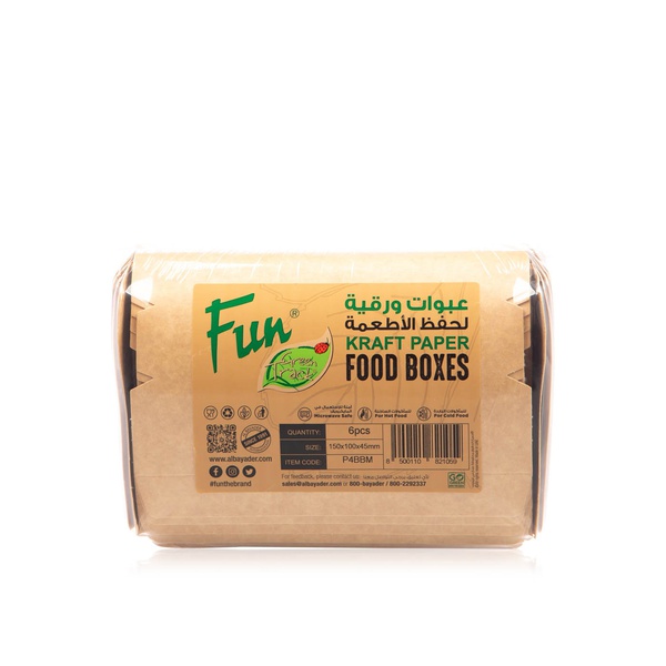 Fun Kraft Paper Food Boxes 150 x 100 x 45mm