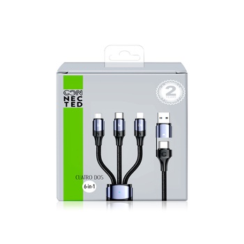 Connected Cuatro-Dos 6 in 1 Super Fast Charger Cable