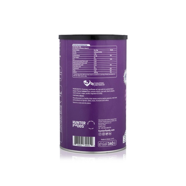 Hunter's Gourmet Hand Cooked Potato Chips Crinkle Cut Sea Salt & Crushed Black Pepper 140g