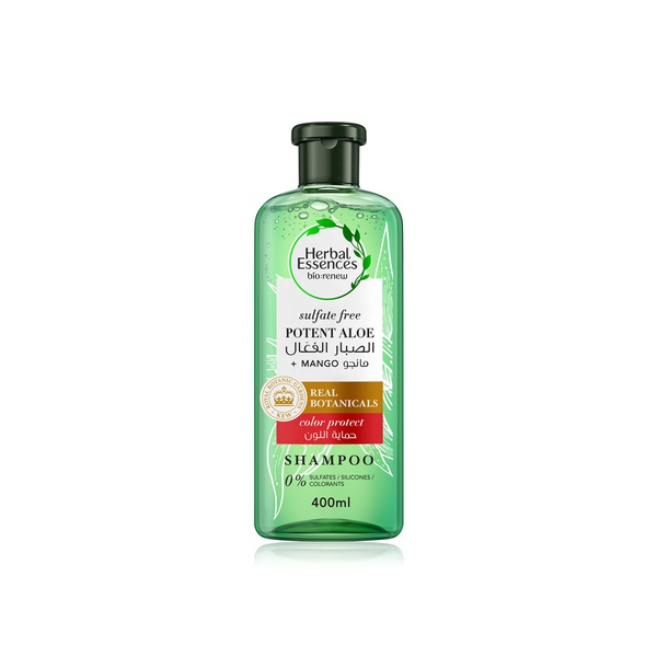 اشتري Herbal Essences color protect sulfate free potent aloe vera mango natural shampoo 400ml في الامارات