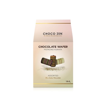Choco Zen Pistachio Kunafa Assorted Chocolate Wafer Rolls 144g