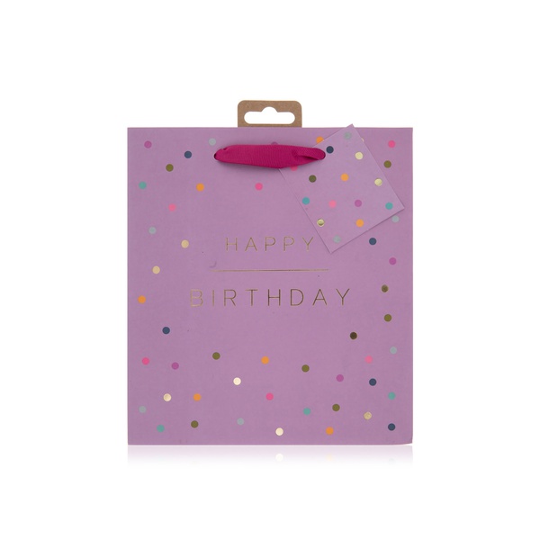 Glick Happy Birthday Spots Pink Medium Gift Bag