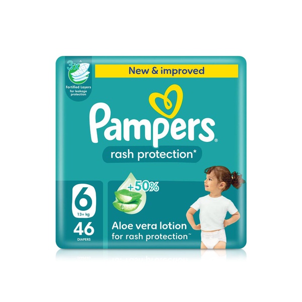 Buy Pampers rash protection diapers size 6 x46 in UAE