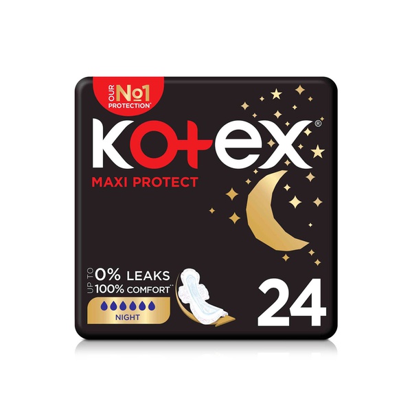 Kotex Overnight Maxi Protect Pads with Wings 24s