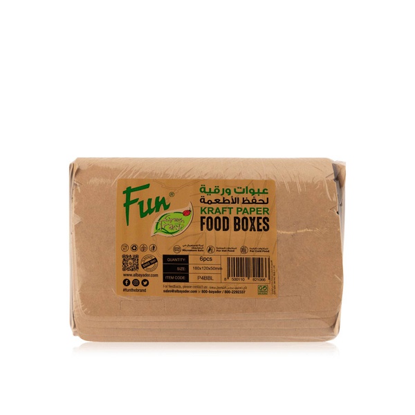 Fun Kraft Paper Food Boxes 180 x 120 x 50mm