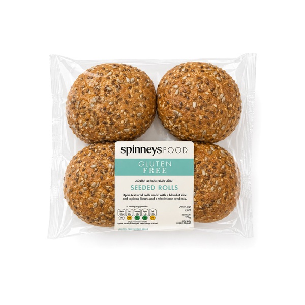 Spinneysfood Gluten-Free Seeded Rolls x4 208g