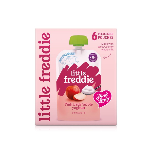 Little Freddie Organic Pink Lady Apple Greek Style Yoghurt Baby Food Snack (+6m) 6 x 100g