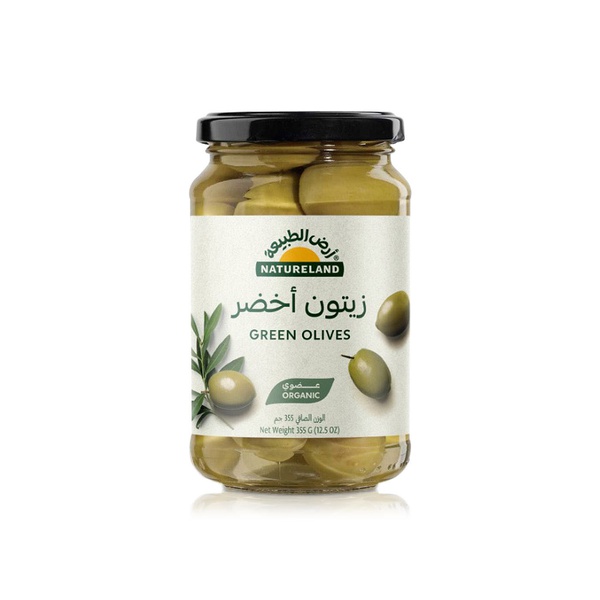 Natureland Organic Green Olives 355g
