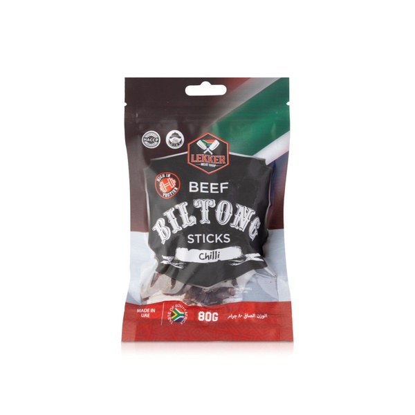 Lekker Beef Biltong Sticks Chilli 80g