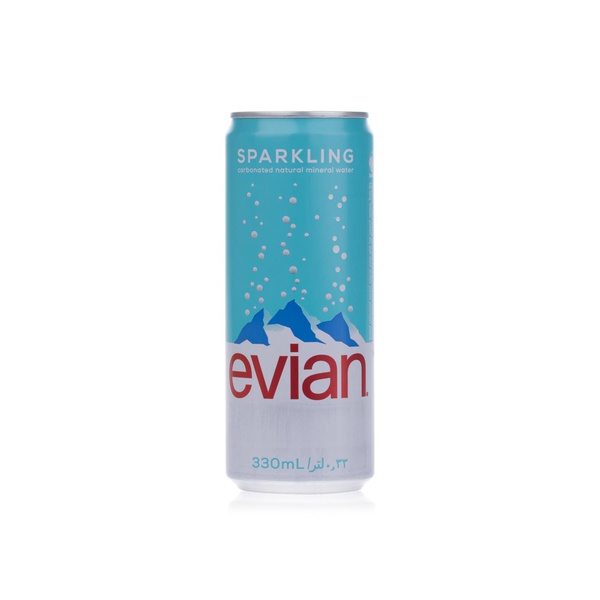 Buy Evian sparkling natural mineral water can 330ml in UAE