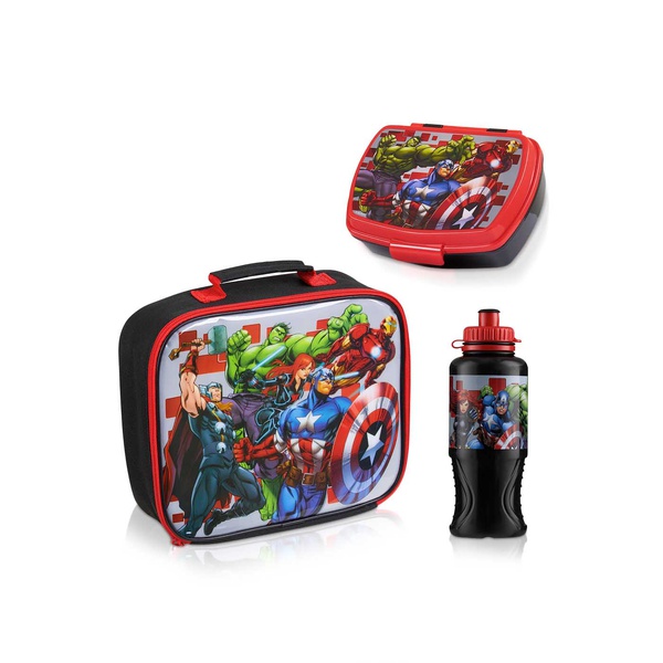 Marvel Lunch Bag Water Bottle and Lunch Box Set