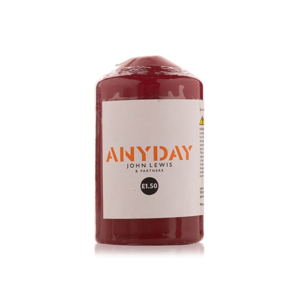 Waitrose Essential Small Red Pillar Candle