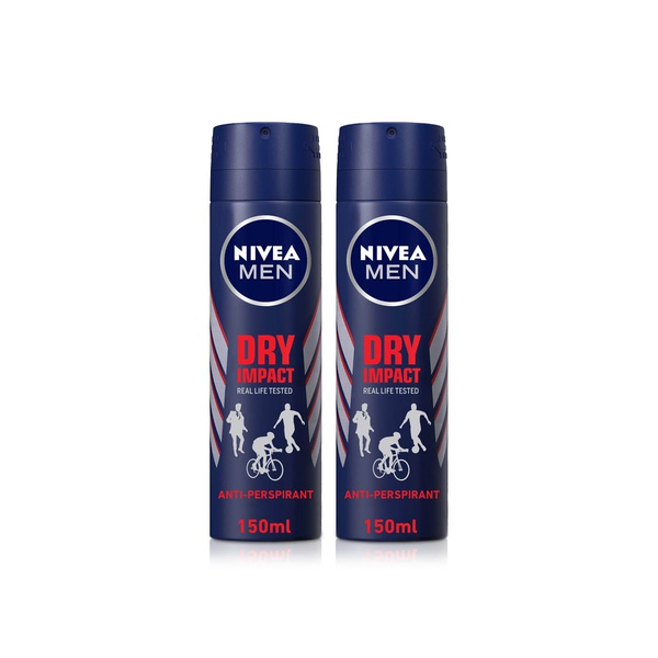 Nivea Men Dry Impact Anti-Perspirant Deodorant Spray 150ml x 2