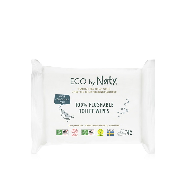 Eco by Naty Plastic-Free Flushable Toilet Wipes x 42