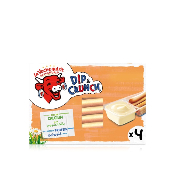 La Vache Qui Rit Dip & Crunch Cheese and Pizza Flavoured Breadstick Snack x 4 140g