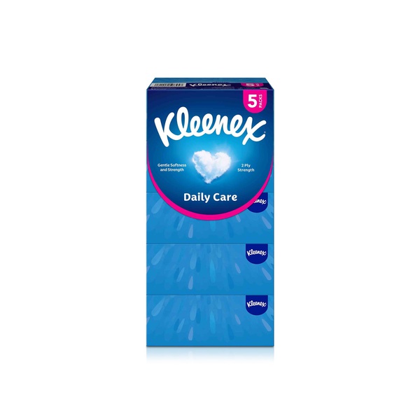 اشتري Kleenex daily care facial tissue 190 sheets x 2 ply x 5 packs في الامارات