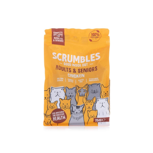 Scrumbles dry cat food for adult and senior cats 750g price in UAE